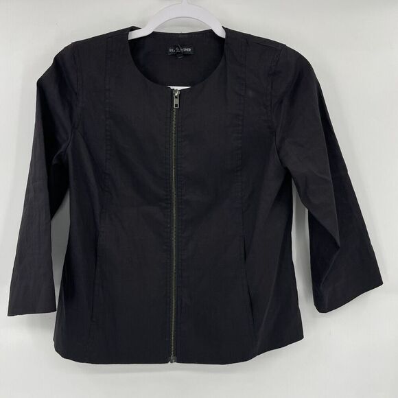 Eileen Fisher Jacket Women's PP Silk Blend Double-Petite Round Long Sleeve - Picture 1 of 11